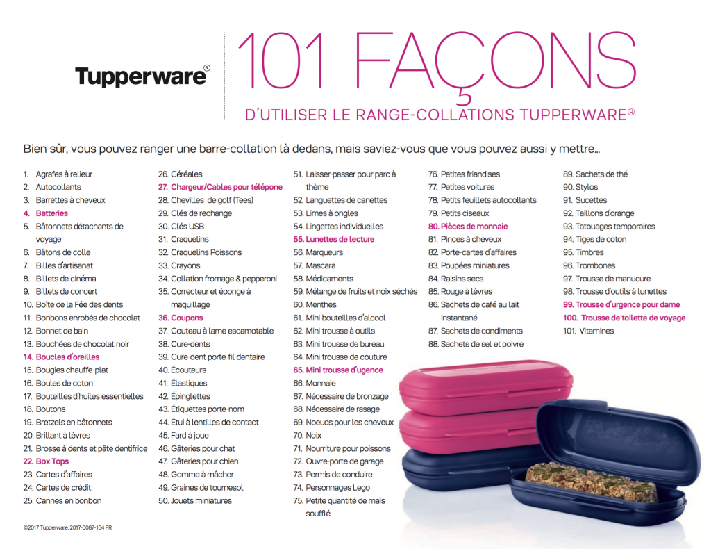 Les 101 façons d utiliser le Range Collation Tupperware Caroline